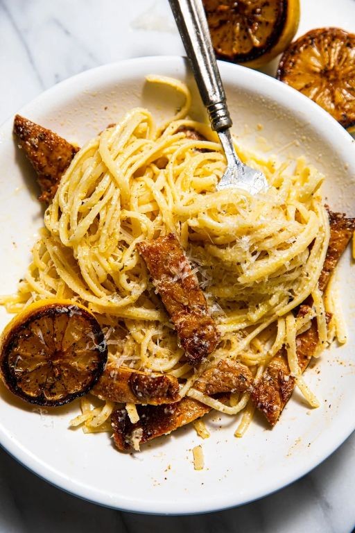 Lemon Butter Rotisserie Chicken Pasta