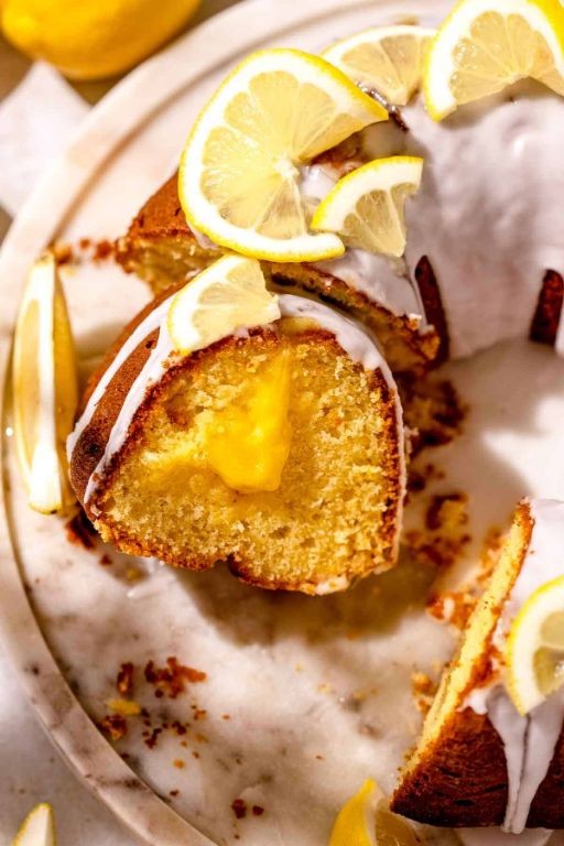 Lemon Curd Bundt Cake with Tangy Center