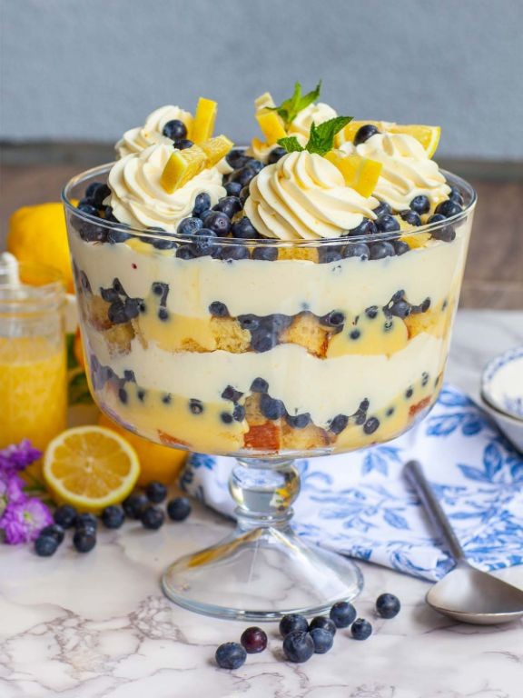 Lemon Curd and Blueberry Easter Trifle