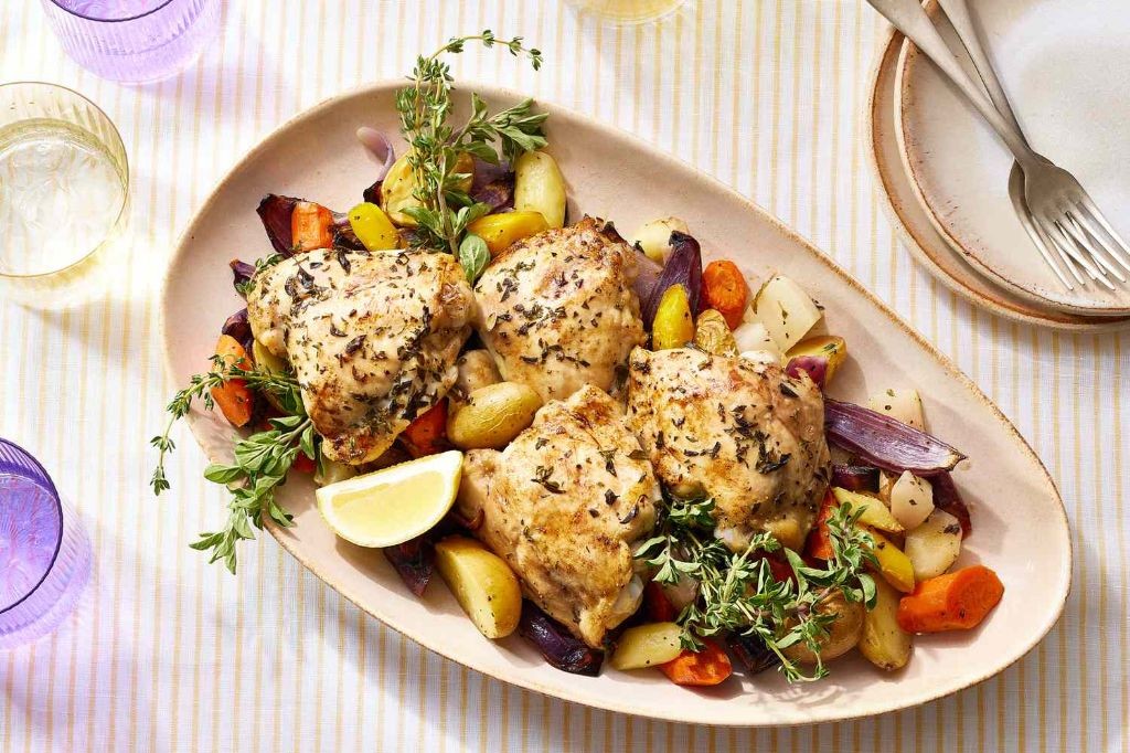 Lemon Garlic Baked Chicken Breast with Roasted Vegetables