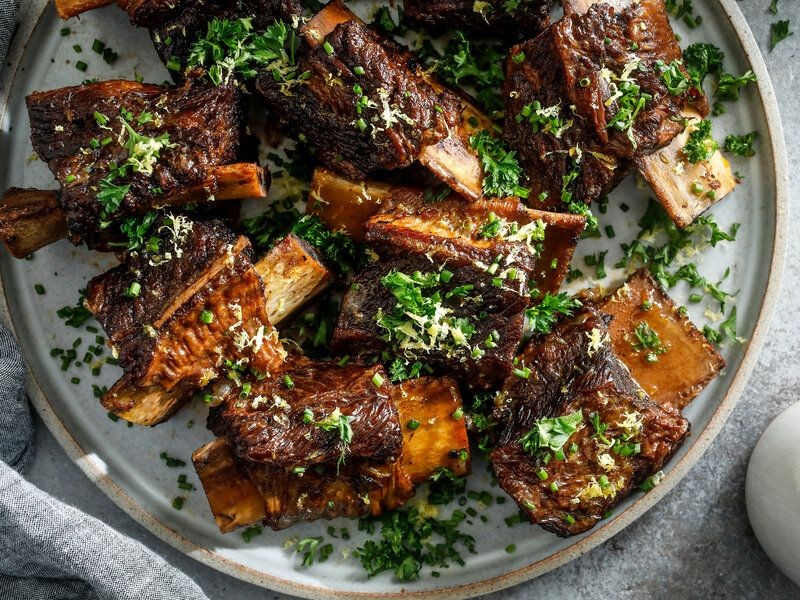 Lemon Garlic Braised Short Ribs