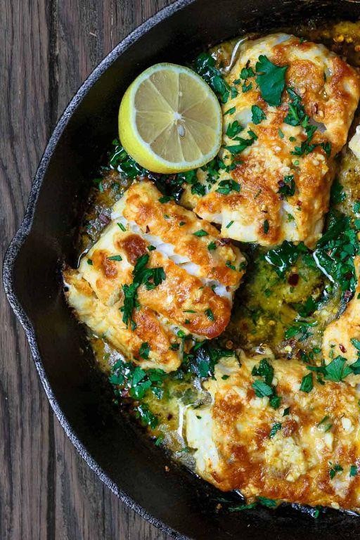 Lemon Garlic Butter Mediterranean Cod