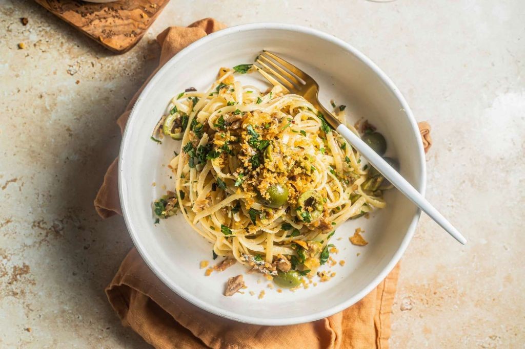 Lemon Garlic Sardine Angel Hair Pasta