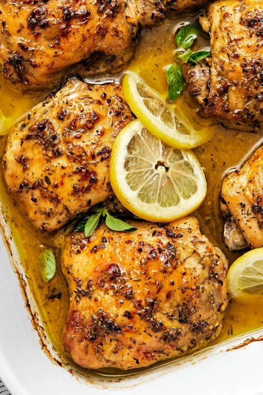 Lemon Herb Greek Chicken Thighs