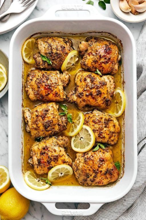 Lemon Herb Marinated Boneless Chicken Thighs
