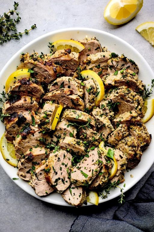Lemon Herb Marinated Pork Chunks