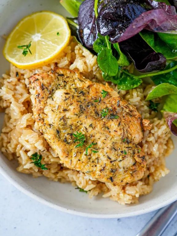 Lemon Herb Rice A Roni with Grilled Chicken