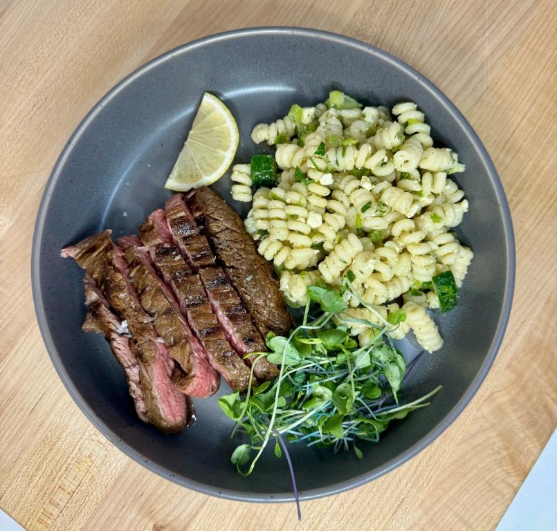 Lemon Herb Steak Pasta