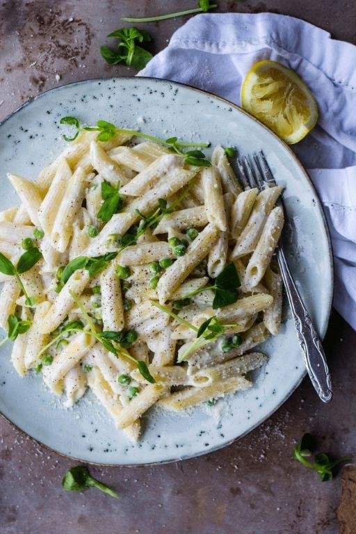 Lemon Mascarpone Pasta with Peas