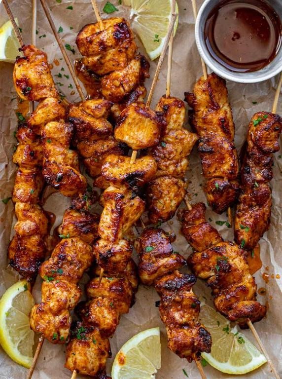 Lemon Pepper Seasoned Chicken Skewers