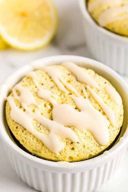 Lemon Poppy Seed Mug Muffin with Icing
