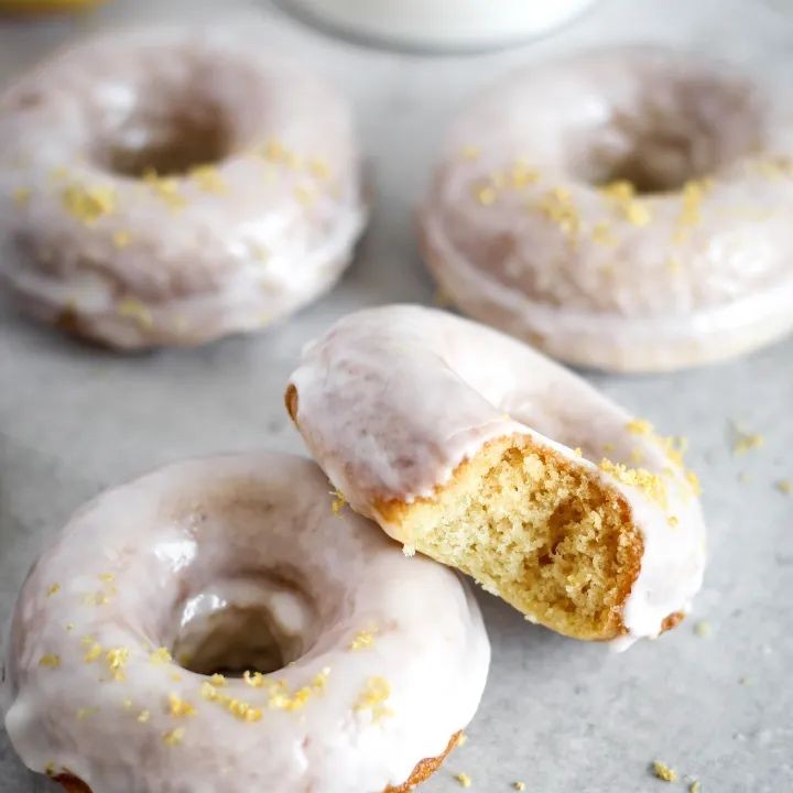 Lemon Zest Cake Donuts with a Tangy Glaze