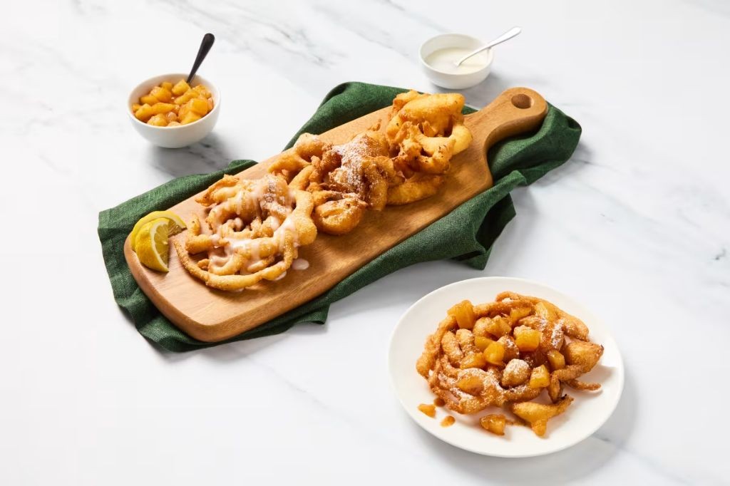 Lemon Zest Funnel Cake with Honey Glaze