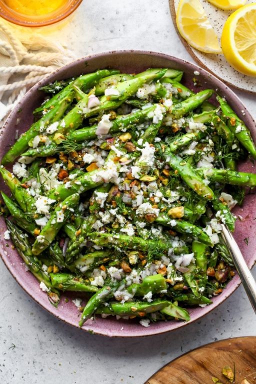 Lemon-Herb Chilled Asparagus Salad with Feta