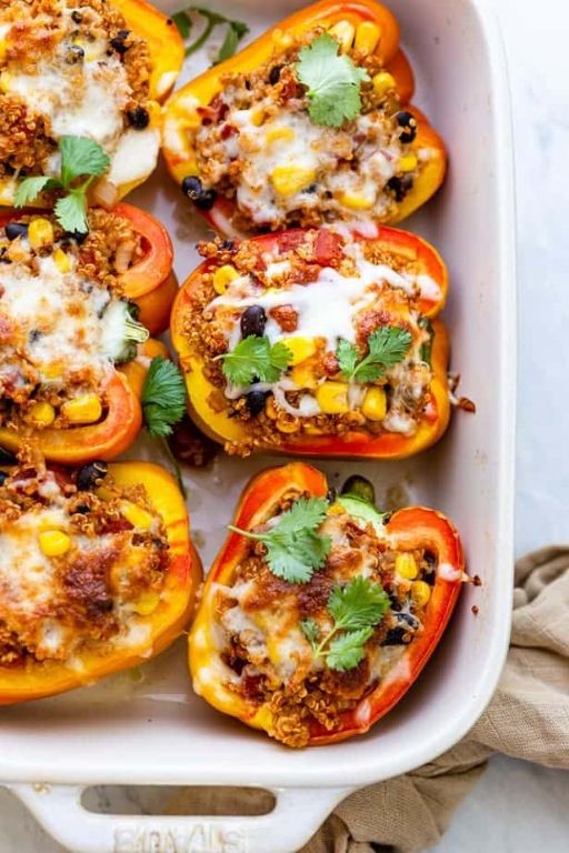 Lenten Stuffed Bell Peppers with Quinoa