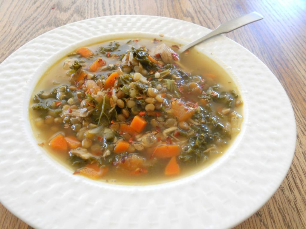 Lentil and Chicken Soup with Kale