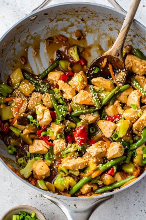 Lentil and Chicken Stir-Fry with Vegetables