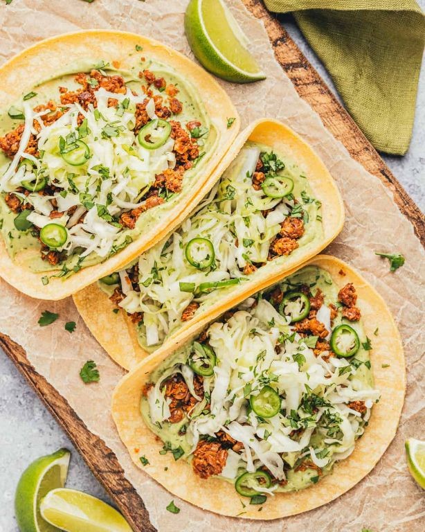 Lentil and Chicken Tacos with Lime Crema