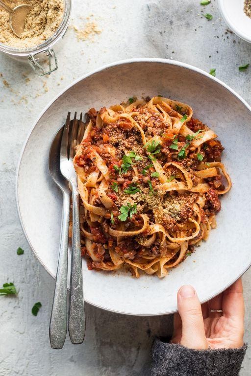 Lentil and Mushroom Bolognese