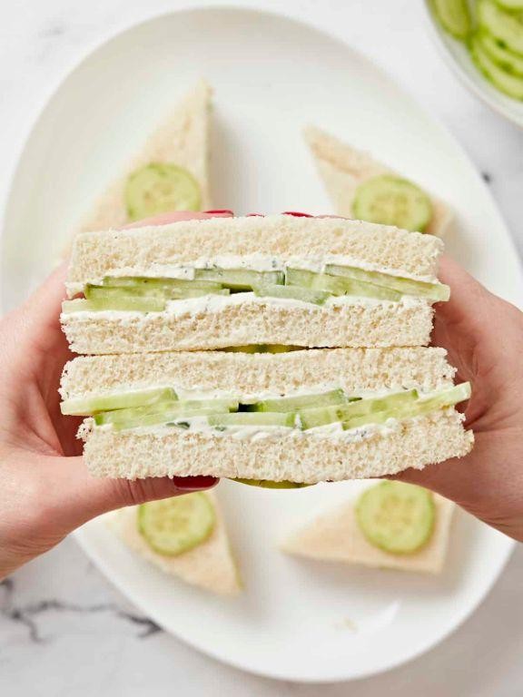 Light Neufchatel Cheese and Cucumber Sandwiches