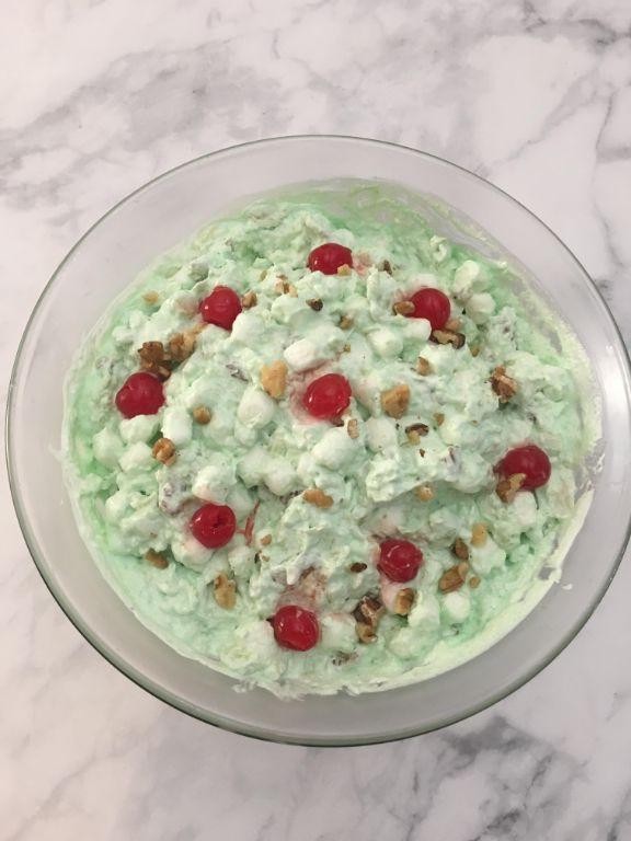 Lime Jell-O Fluff Salad with Cottage Cheese