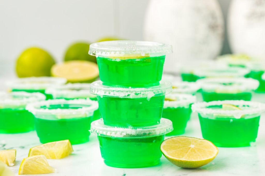 Lime Jello Margarita Cups