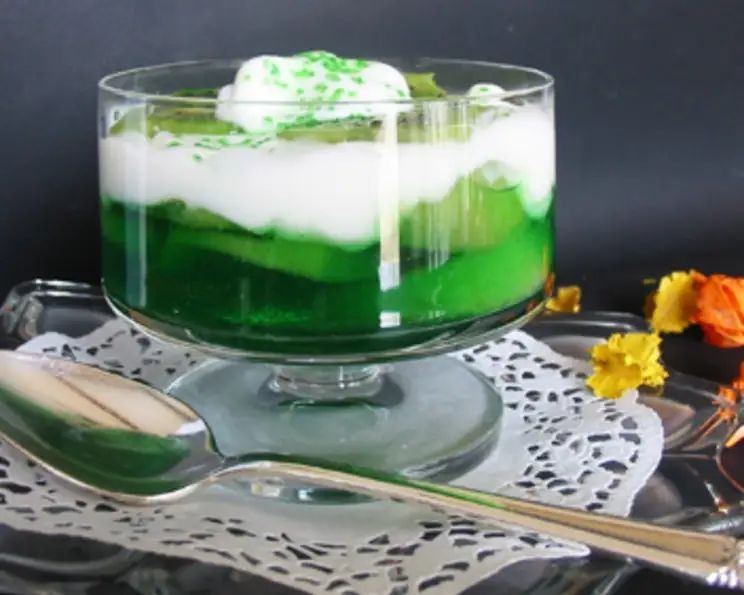 Lime Jello and Yogurt Parfait
