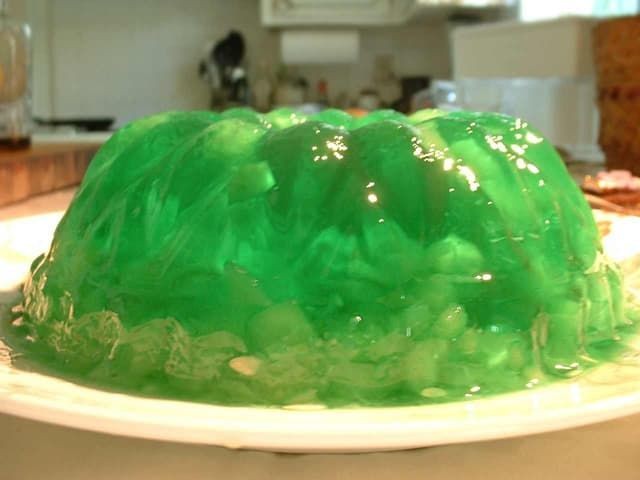 Lime Jello with Fresh Mint and Cucumber