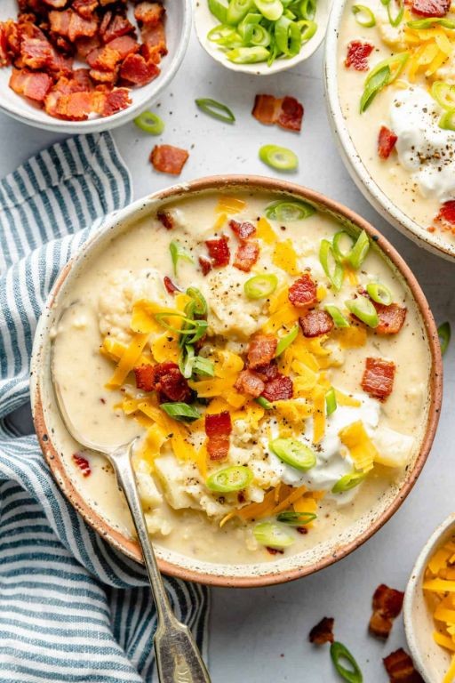 Loaded Cauliflower Soup