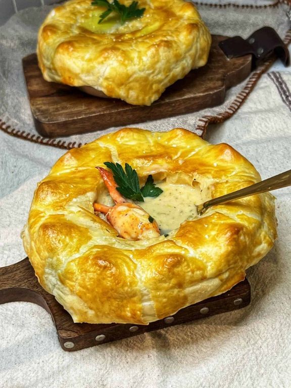 Lobster Newburg Pot Pie with Flaky Crust