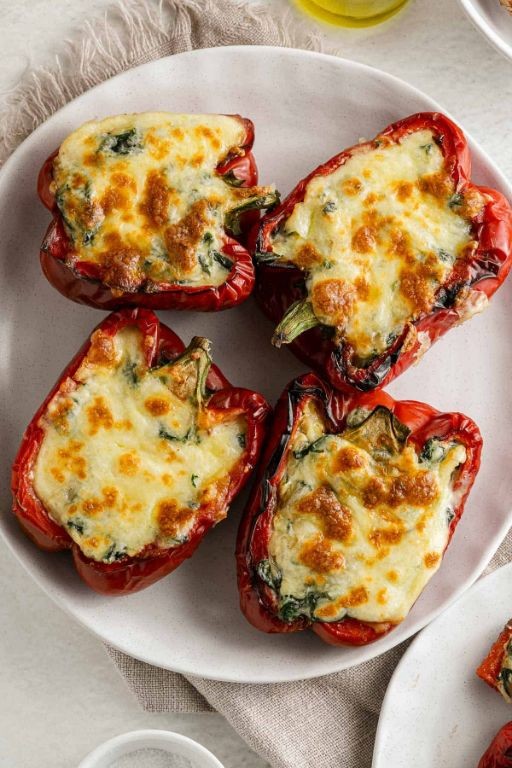 Longevity Spinach Stuffed Bell Peppers
