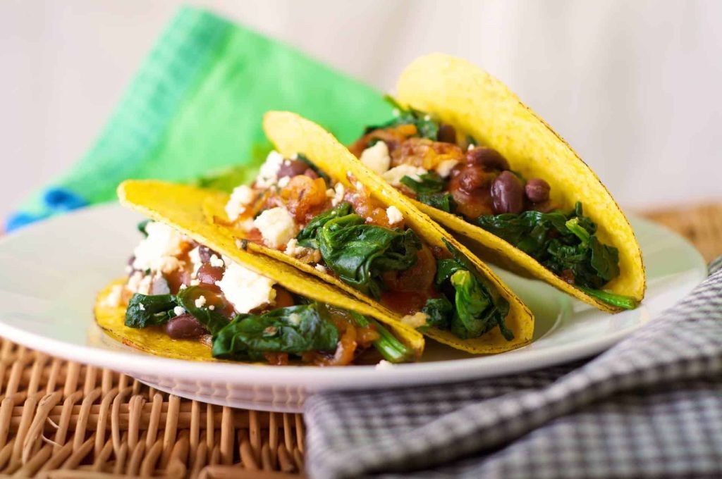 Longevity Spinach and Black Bean Tacos
