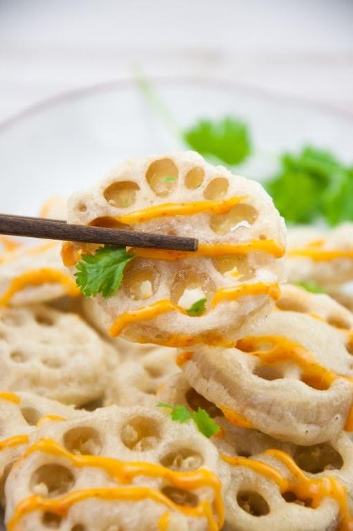 Lotus Root Tempura with Spicy Mayo