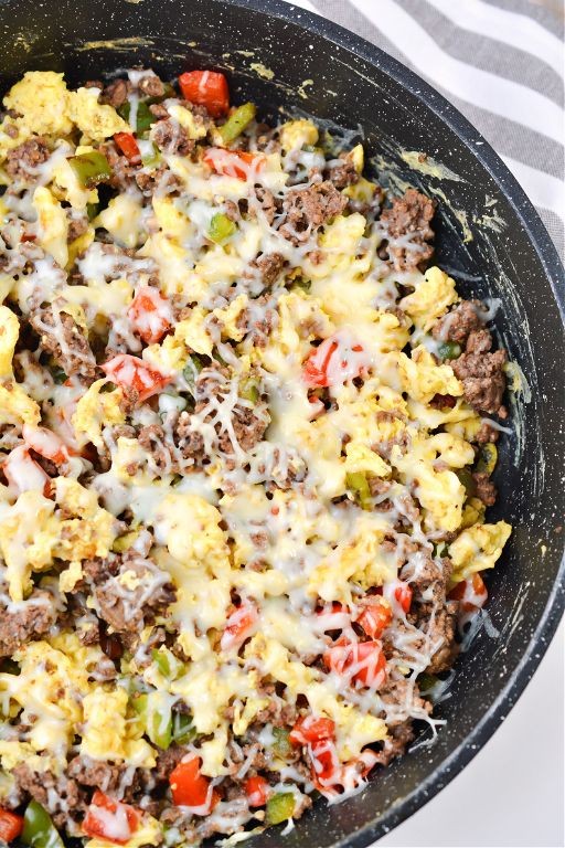 Low Carb Beef and Egg Breakfast Scramble