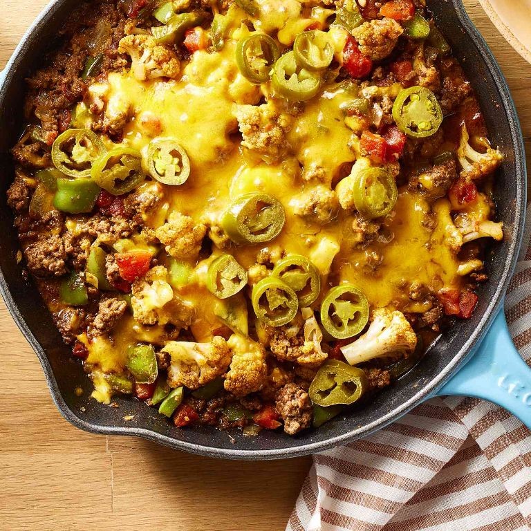 Low-Carb Crock Pot Beef and Cauliflower Casserole
