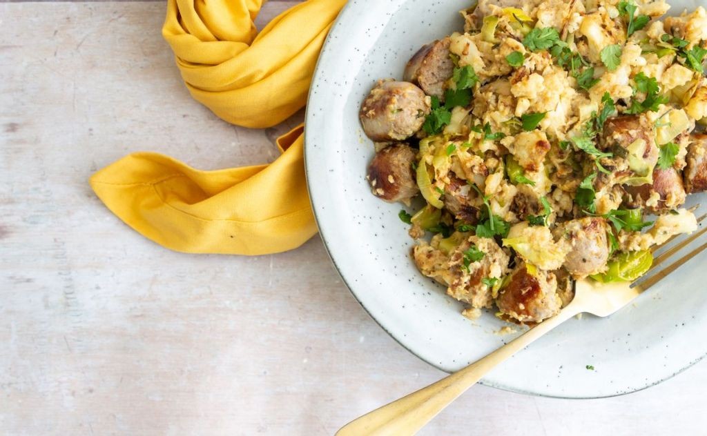 Low-Carb Sausage and Cauliflower Hash