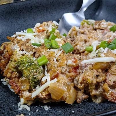 Low-Sodium Ground Beef and Brown Rice Casserole