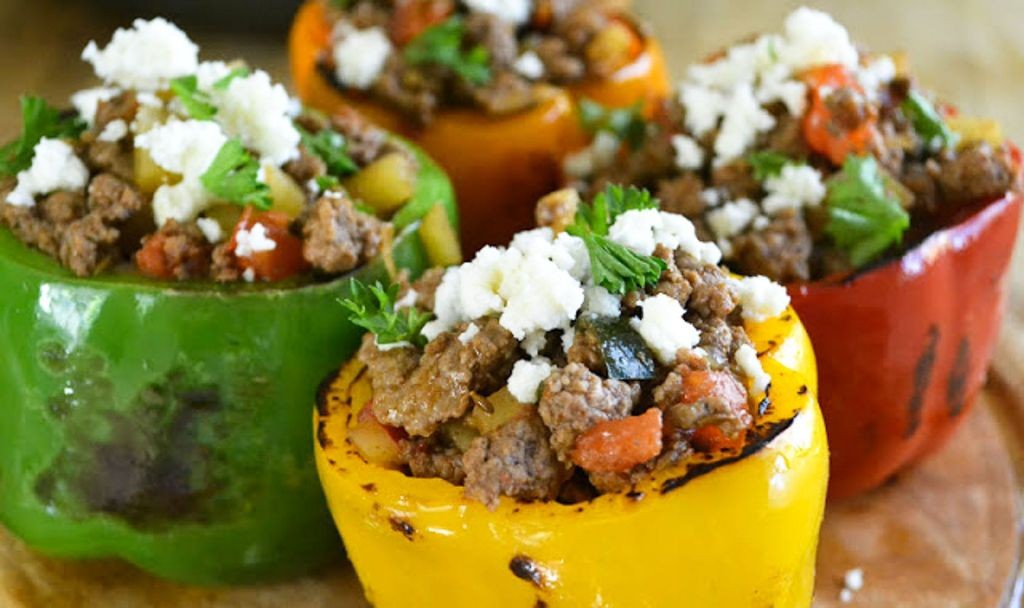 Machaca Picadillo Stuffed Bell Peppers