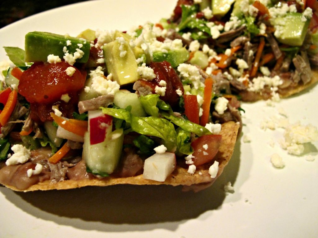 Machaca and Avocado Tostadas