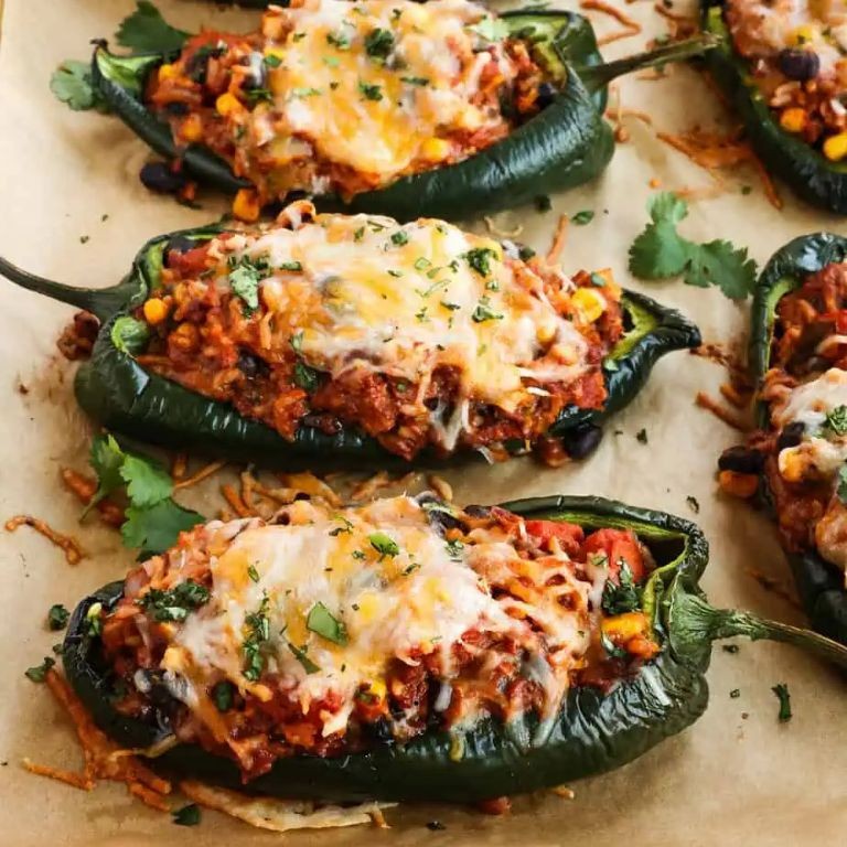 Machaca-Stuffed Poblano Peppers