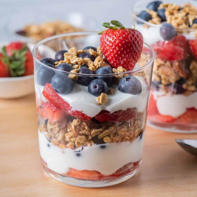 Make Ahead Granola with Yogurt and Berries