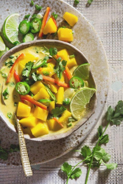 Mango Coconut Curry Soup