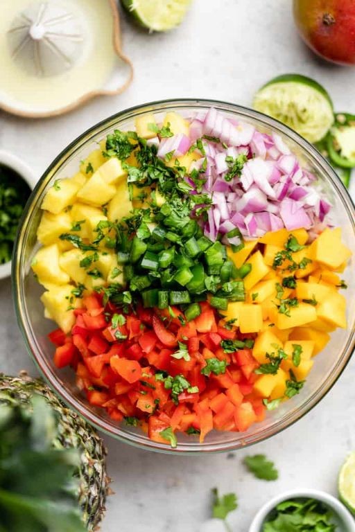 Mango Pineapple Salsa with Jalapeño