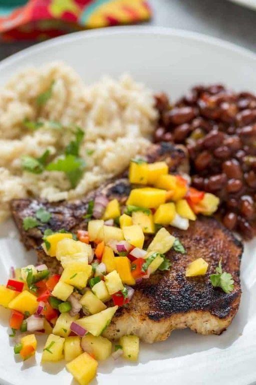 Mango and Pineapple Pork Chops