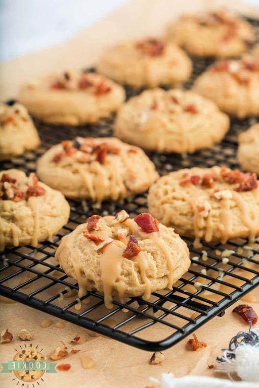 Maple Bacon Cookies with Brown Sugar Glaze