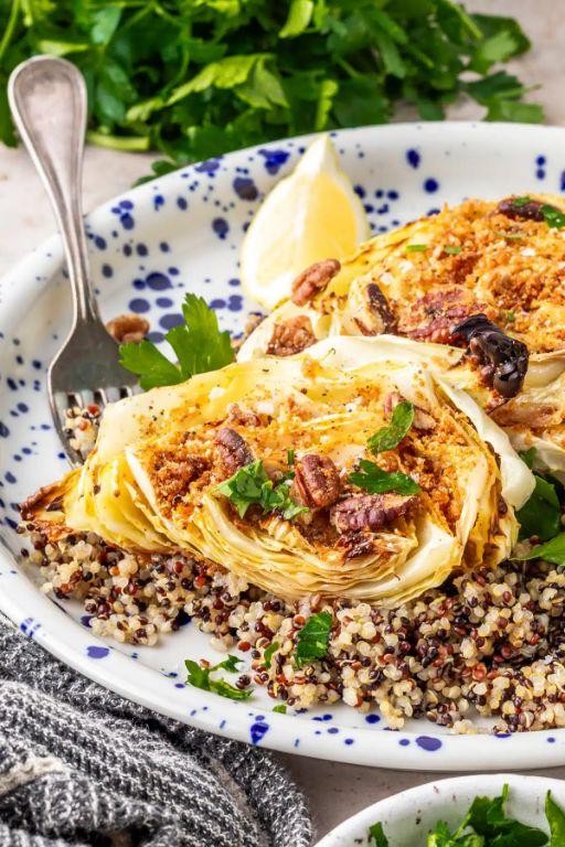 Maple Dijon Roasted Cabbage Wedges