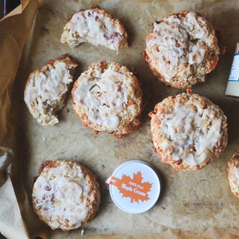 Maple Glazed Cheddar Biscuits