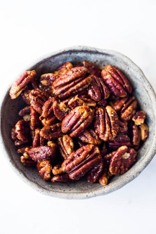 Maple Glazed Roasted Pecans