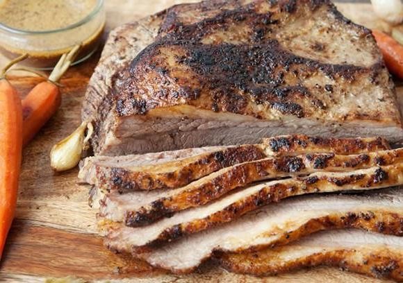 Maple Mustard Glazed Oven Brisket