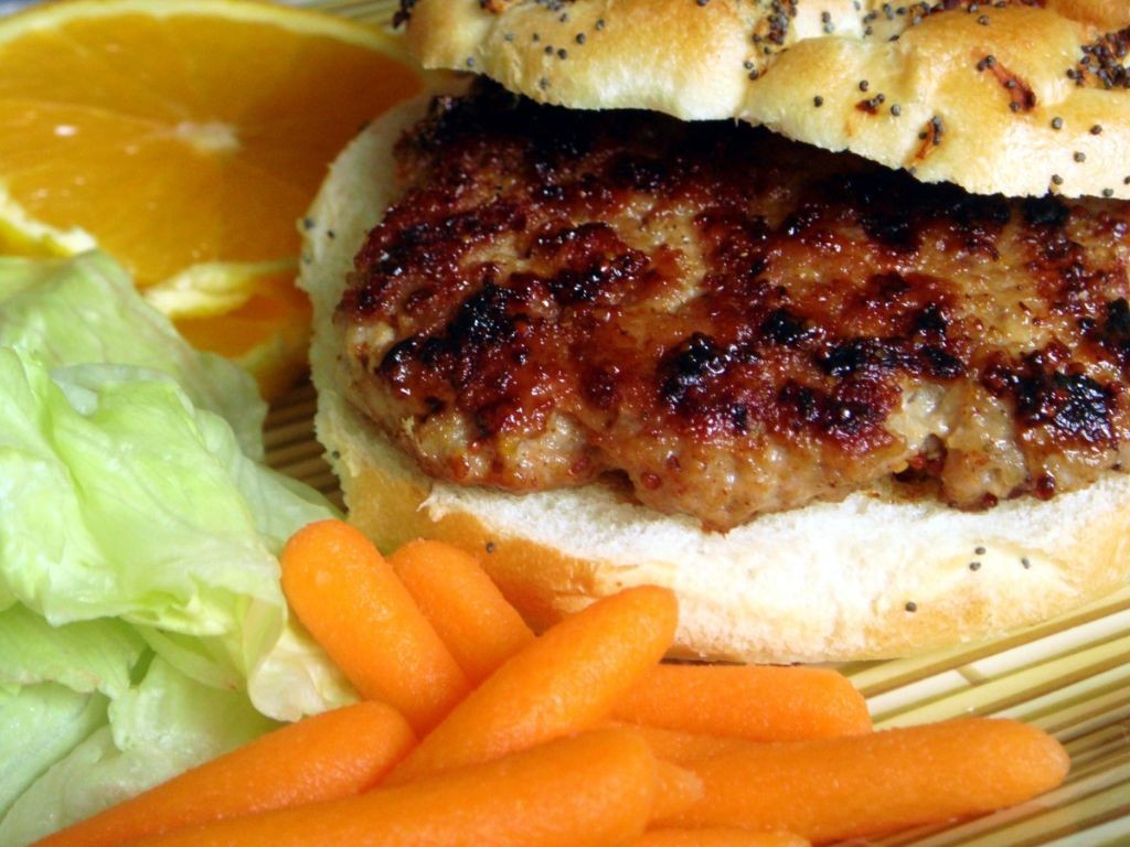 Maple Mustard Glazed Pork Burgers